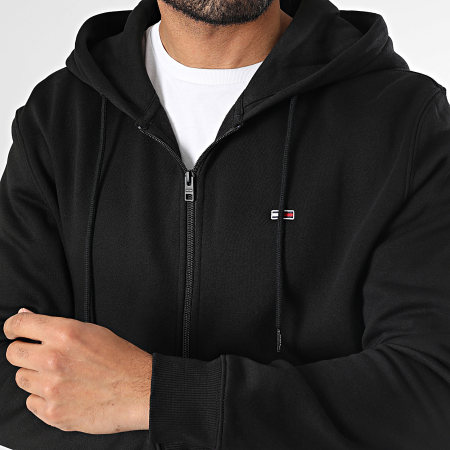 Tommy Jeans - Sweat Zippé Capuche Flag Zip 0743 Noir