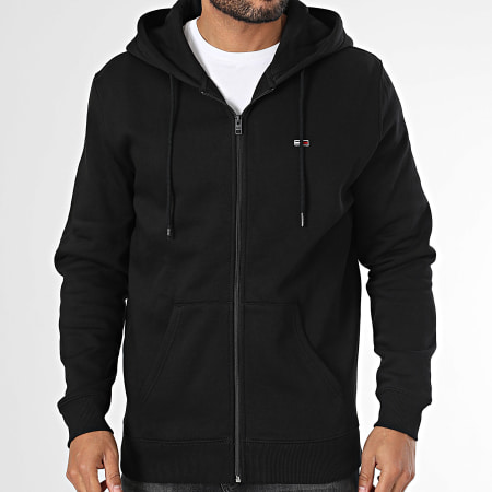 Tommy Jeans - Sweat Zippé Capuche Flag Zip 0743 Noir
