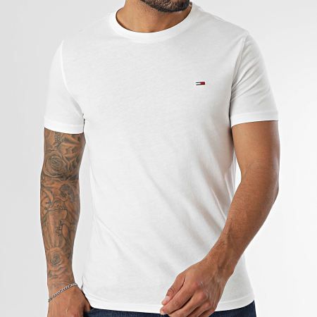 Tommy Jeans - Lot De 2 Tee Shirts Jersey 0687 Blanc Bleu Marine