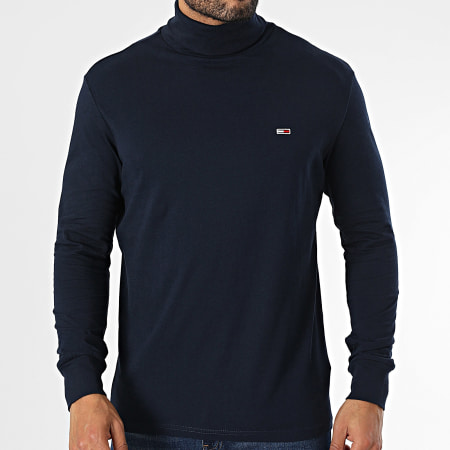 Tommy Jeans - Camiseta cuello alto manga larga 0333 Azul Marino