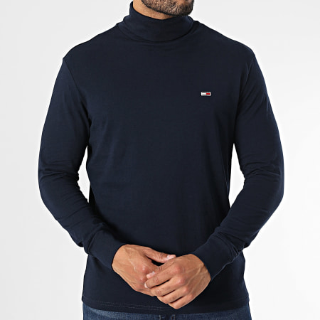 Tommy Jeans - Camiseta cuello alto manga larga 0333 Azul Marino