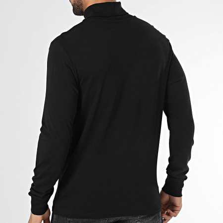 Tommy Jeans - Tee Shirt Col Roulé Manches Longues Slim 0333 Noir