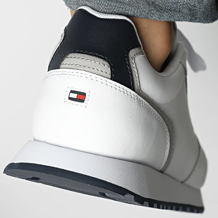Tommy Hilfiger - Baskets New Runner Eva Mix Leather Flag 5453 White