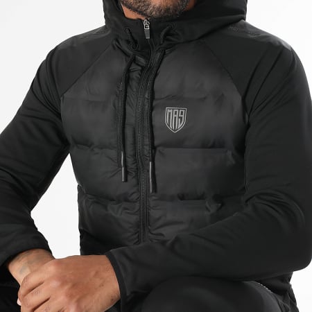 MA9 Mafia Nueve Doudoune Capuche Et Cagoule Black Reflective