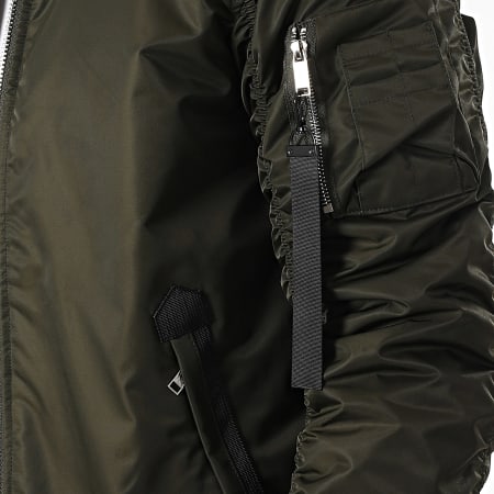 Redskins - Veste Bomber Col Fourrure Tage Allport Vert Kaki