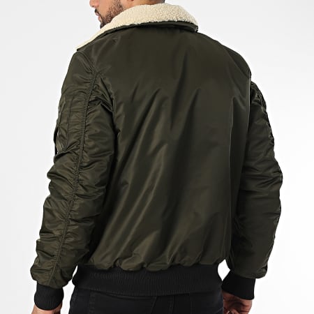 Redskins - Veste Bomber Col Fourrure Tage Allport Vert Kaki