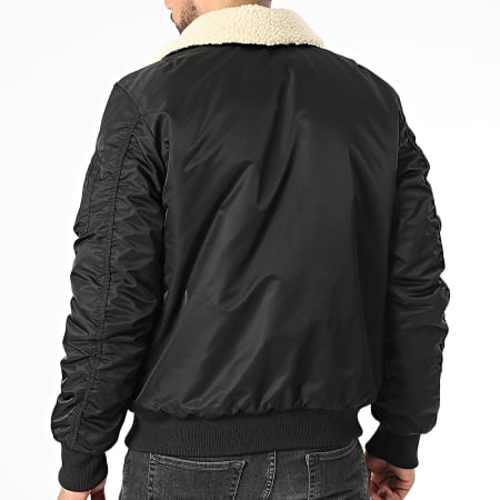 Redskins - Veste Bomber Col Fourrure Tage Allport Noir