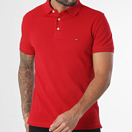 Tommy Hilfiger - Polo Manches Courtes Slim 1985 7771 Rouge