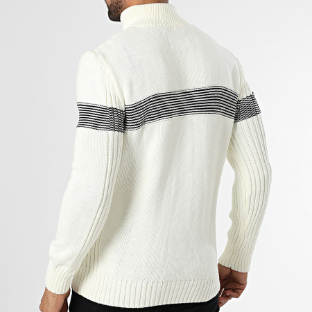 Classic Series - Pull Col Montant Zippé Beige Clair