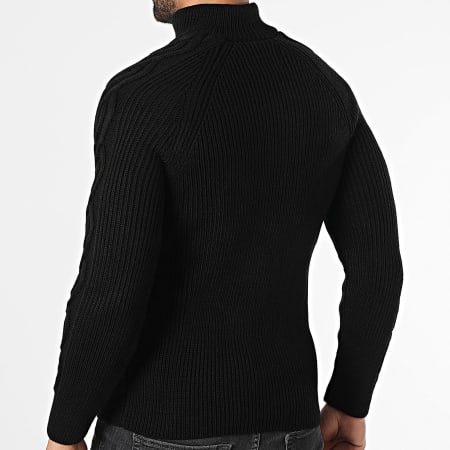 Classic Series - Pull Col Montant Zippé Noir