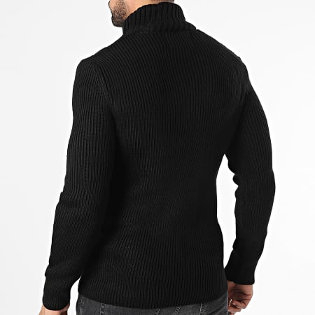 Classic Series - Pull Col Montant Zippé Noir