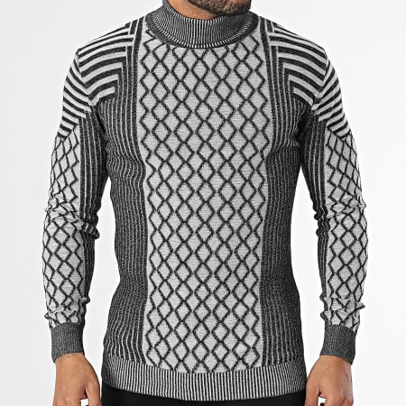 Classic Series - Jersey gris negro con cuello vuelto