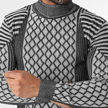 Classic Series - Jersey gris negro con cuello vuelto