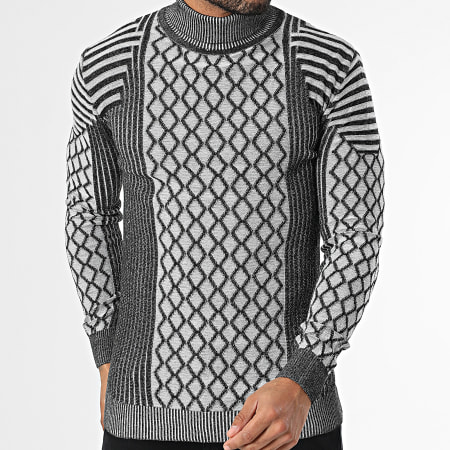 Classic Series - Jersey gris negro con cuello vuelto