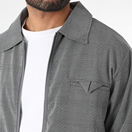 Frilivin - Ensemble Veste Zippée Et Pantalon Chino A Carreaux Gris