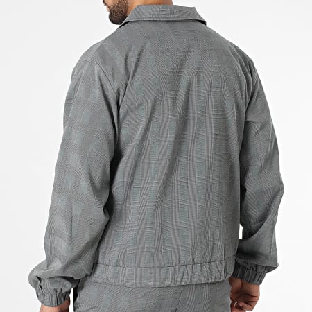 Frilivin - Ensemble Veste Zippée Et Pantalon Chino A Carreaux Gris