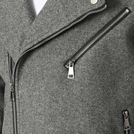 Frilivin - Veste Biker Gris Chiné