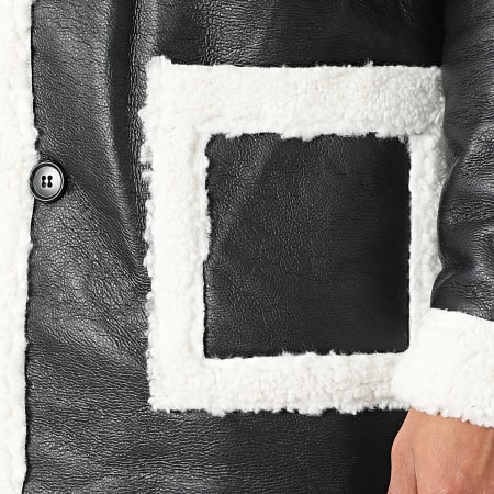 Frilivin - Chaqueta de polipiel blanca y negra