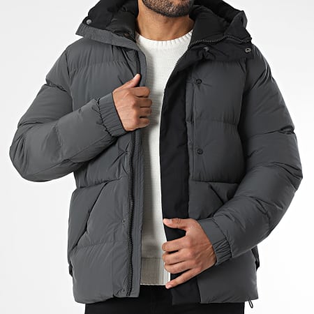 KZR - Doudoune Capuche Gris Anthracite