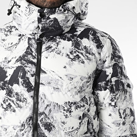 KZR - Doudoune Capuche Blanc Noir