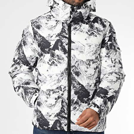 KZR - Doudoune Capuche Blanc Noir