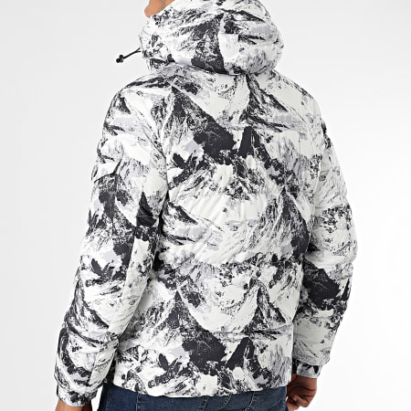 KZR - Doudoune Capuche Blanc Noir