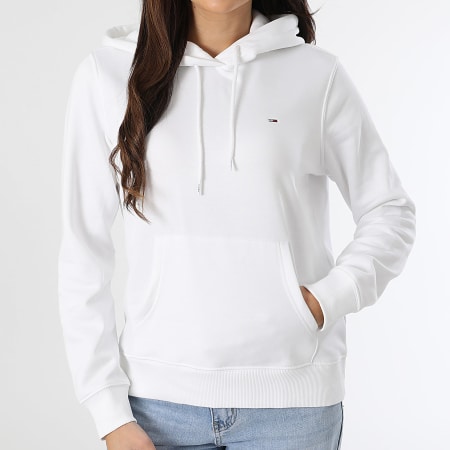 Tommy Jeans - Sweat Capuche Regular Femme Flag 9958 Blanc