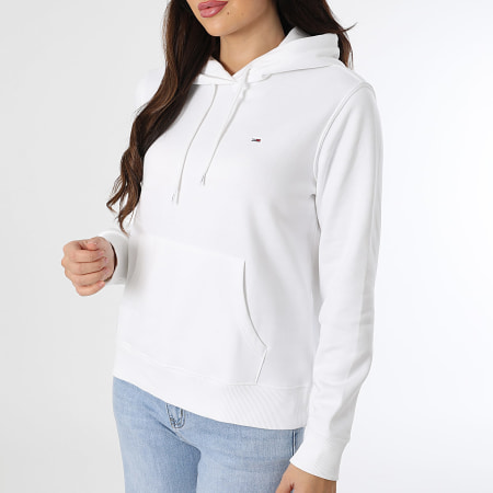 Tommy Jeans - Sweat Capuche Regular Femme Flag 9958 Blanc