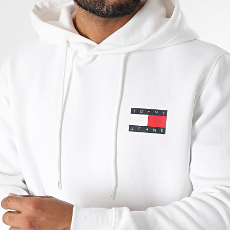 Tommy Jeans - Sweat Capuche Essential Flag 0738 Blanc