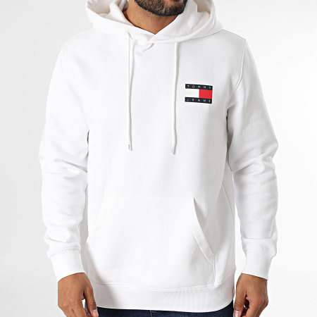 Tommy Jeans - Sweat Capuche Essential Flag 0738 Blanc