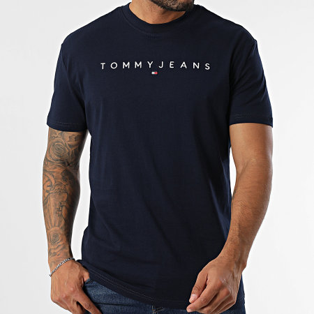 Tommy Jeans - Tee Shirt Linear Logo 0744 Bleu Marine
