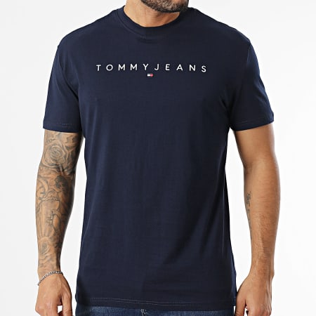 Tommy Jeans - Tee Shirt Linear Logo 0744 Bleu Marine