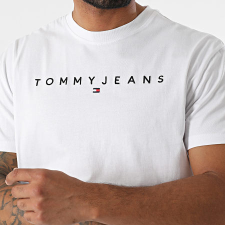 Tommy Jeans - Tee Shirt Linear Logo 0744 Blanc