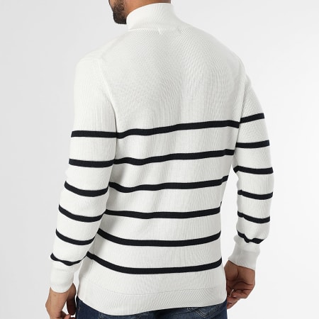 Classic Series - Pull Col Montant Zippé Blanc