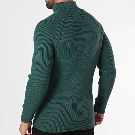 Classic Series - Pull Col Montant Zippé Vert