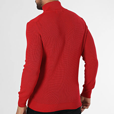 Classic Series - Pull Col Montant Zippé Rouge