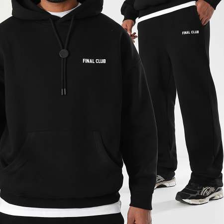 Final Club - Conjunto de sudadera con capucha y pantalón de chándal Small Front Negro