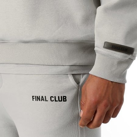 Final Club - Conjunto de sudadera con capucha y pantalón de chándal Small Front Gris