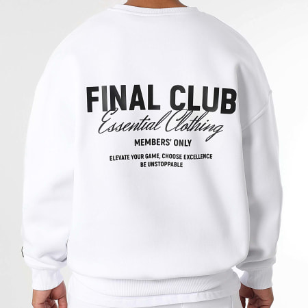 Final Club - Conjunto de sudadera y pantalón de chándal Big Back Crewneck Blanco