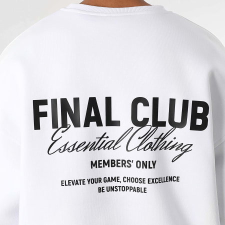 Final Club - Conjunto de sudadera y pantalón de chándal Big Back Crewneck Blanco