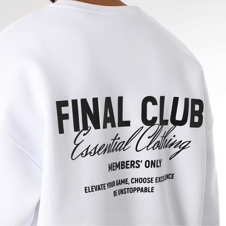 Final Club - Conjunto de sudadera y pantalón de chándal Big Back Crewneck Blanco