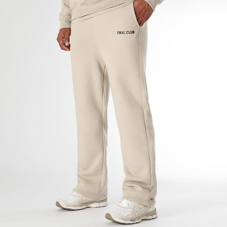 Final Club - Conjunto de sudadera de cuello redondo y pantalón de chándal Big Back Beige