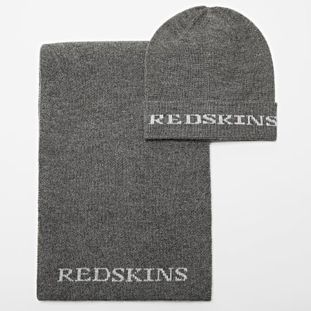 Redskins - Lot Echarpe Et Bonnet Blast Gris Anthracite Chiné
