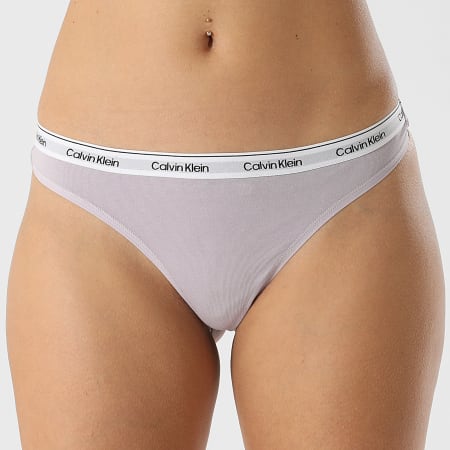 Calvin Klein - Lot De 3 Strings Femme 5209 Blanc Lavande Violet Foncé