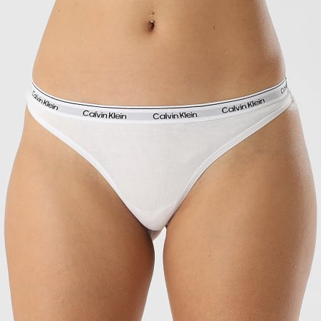Calvin Klein - Lot De 3 Strings Femme 5209 Blanc Lavande Violet Foncé
