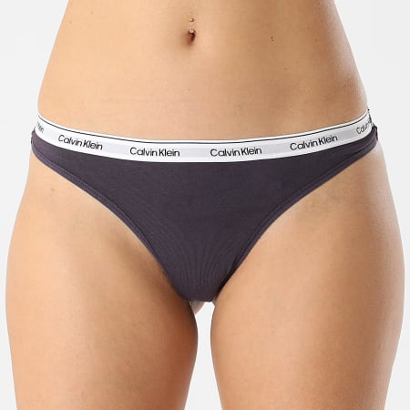 Calvin Klein - Lot De 3 Strings Femme 5209 Blanc Lavande Violet Foncé
