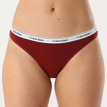 Calvin Klein - Lot De 3 Culottes Femme QD5207E Beige Rose Rouge Brique