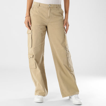 Only - Pantalon Cargo Femme Mirren Beige