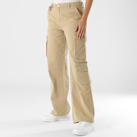 Only - Pantalon Cargo Femme Mirren Beige
