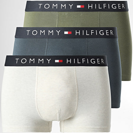 Tommy Hilfiger - Lot De 3 Boxers Original 3400 Beige Clair Bleu Marine Vert Kaki